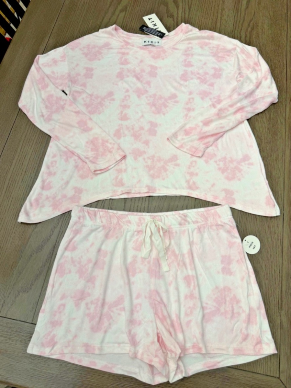 Women’s Pink Tie-Dye Pajama Set KIKIT NWT ⭐